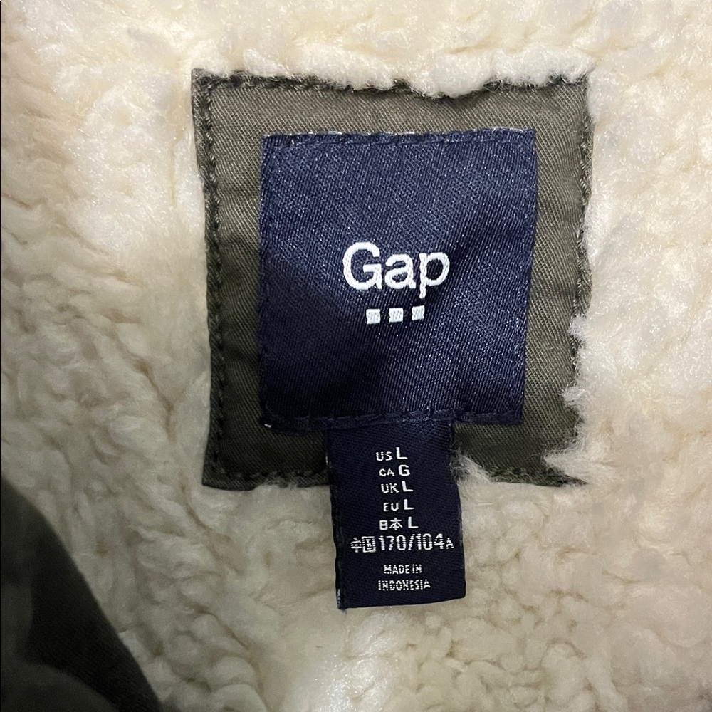 GAP Olive Quilted Hooded Winter Coat - Picture 2 of 5